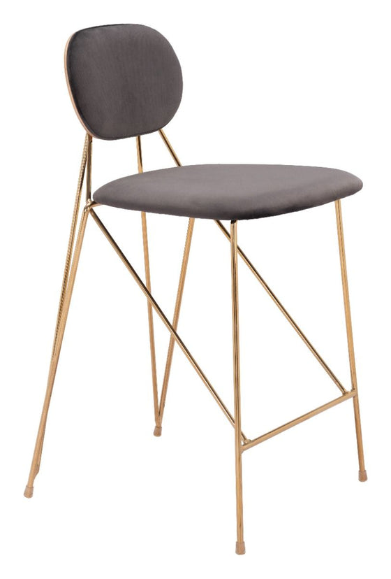 Georges - Counter Stool (Set of 2) - Gray / Gold