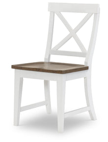  Hidden Canyon - X Back Side Chair - Dark Oak / Natural White