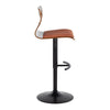 Folia - Adjustable Barstool (Set of 2) - Walnut Backrest & Black Base