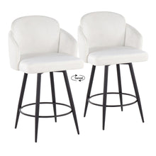  Dahlia - 26" Fixed-height Counter Stool (Set of 2) - White And Cream