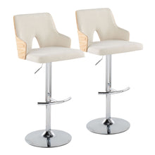  Stella - Adjustable Barstool (Set of 2) - Natural Backrest