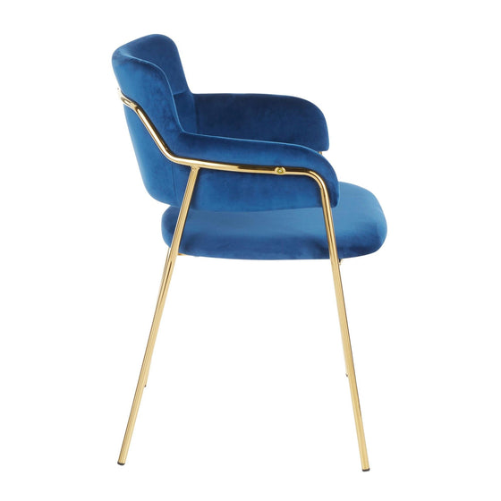 Napoli - Chair - Gold Metal And Blue Velvet (Set of 2)