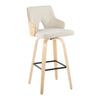 Stella - 30" Fixed-Height Barstool (Set of 2) - Natural & Black Base