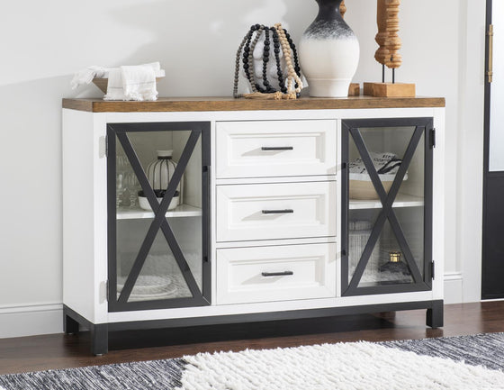 Hidden Canyon - Credenza - Dark Oak / Natural White