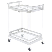  Jefferson - 2-Tier Glass Shelf Acrylic Bar Cart - Chrome