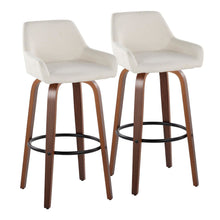  Daniella - 30" Fixed-height Barstool (Set of 2) - Walnut And White