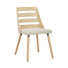 Trevi - Dining / Accent Chair - Natural Wood With Cream Fabric