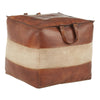 Cobbler - Pouf - Brown Leather And Tan Canvas