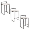 Fuji - Stackable Counter Stool With Cushion - Black Metal