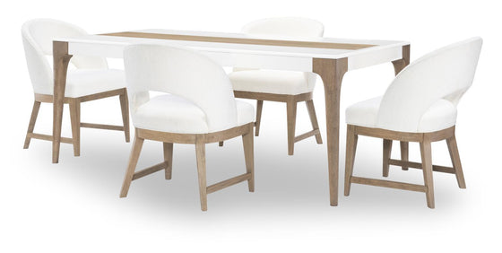 Melrose - Rectangular Dining Table - Cloud White And Desert Oak