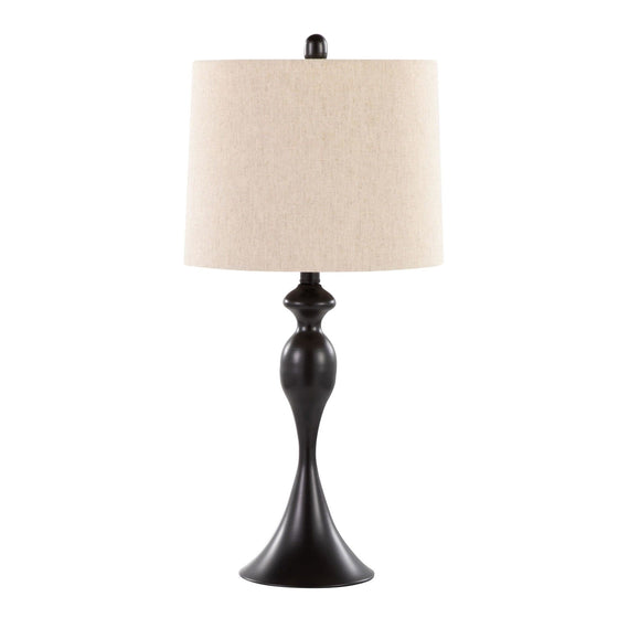 Ashland - 27" Metal Table Lamp (Set of 2) - Beige And Rubbed Bronze