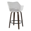 Mustang - 30" Fixed-Height Barstool With Swivel - Walnut Wood (Set of 2)