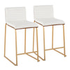 Mason Mara - 26" Fixed-Height Counter Stool (Set of 2) - Gold Legs