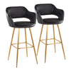 Margarite - 30" Fixed-Height Barstool - Gold Metal (Set of 2)