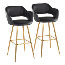  Margarite - 30" Fixed-Height Barstool - Gold Metal (Set of 2)