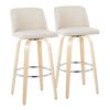 Toriano - 30" Fixed-height Barstool (Set of 2) - Cream Noize