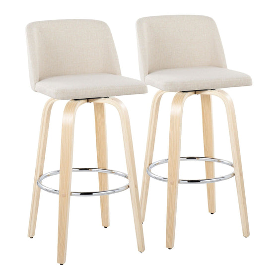 Toriano - 30" Fixed-height Barstool (Set of 2) - Cream Noize