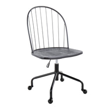  Riley - Adjustable High Back Office Chair - Black Metal And Black Wood