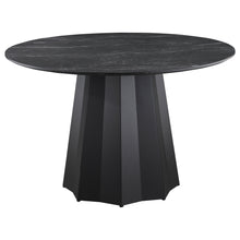  Camden - Round Faux Marble Top Dining Table - Black