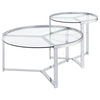 Delia - 2 Piece Round Glass Top Nesting Coffee Table