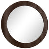 Dexter - Round Reeding Frame Wall Mirror - Brown