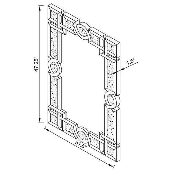 Jackie - Acrylic Crystal Frame Wall Mirror - Silver