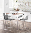 Fuji - Mara Upholstered Counter Height Dining Set - Clear Tempered Glass Tabletop