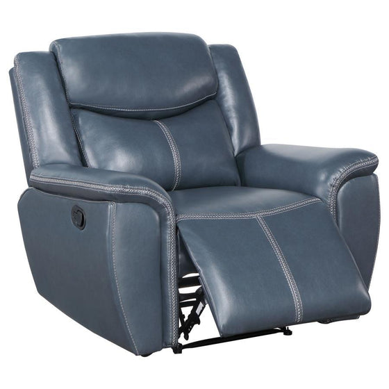 Sloane - Upholstered Padded Arm Recliner Chair - Blue