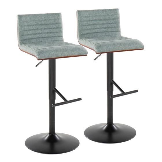 Mason - Adjustable Barstool With Swivel - Black Metal (Set of 2)