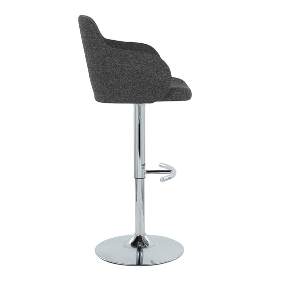 Boyne - Adjustable Barstool (Set of 2) - Dark Gray Noise