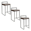 Fuji - Stackable Counter Stool With Cushion - Black Metal