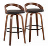 Grotto - 30" Fixed-Height Barstool (Set of 2) - Walnut Base