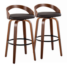  Grotto - 30" Fixed-Height Barstool (Set of 2) - Walnut Base