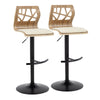 Folia - Adjustable Barstool (Set of 2) - Beige And Light Brown