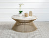 Biscayne - Rope Cocktail Table With Travertine Top - Beige