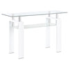 Dyer - Rectangular Glass Top Entryway Sofa Console Table - White