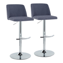  Toriano - Adjustable Barstool (Set of 2) - Chrome Base