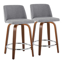  Toriano - 24" Fixed-height Counter Stool (Set of 2) - Dark Brown And Gray