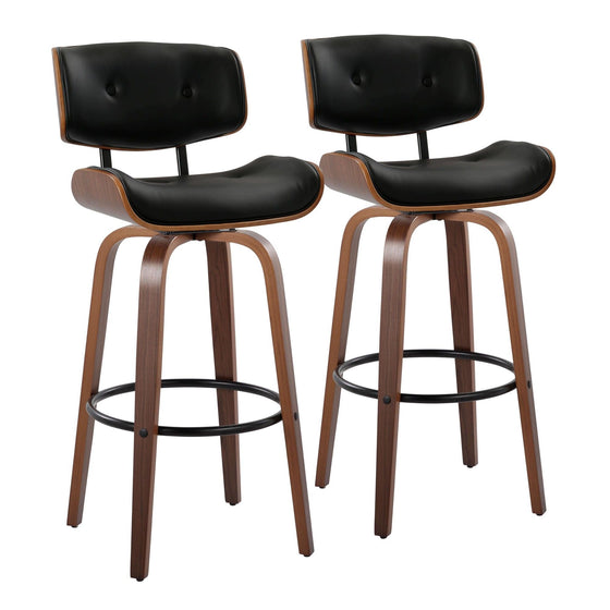 Lombardi - 30" Fixed-Height Barstool (Set of 2) - Walnut Base