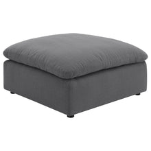  Hobson - Square Upholstered Ottoman - Charcoal