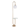 Trombone - Floor Lamp - Gold Metal With Clear Glass Shelf