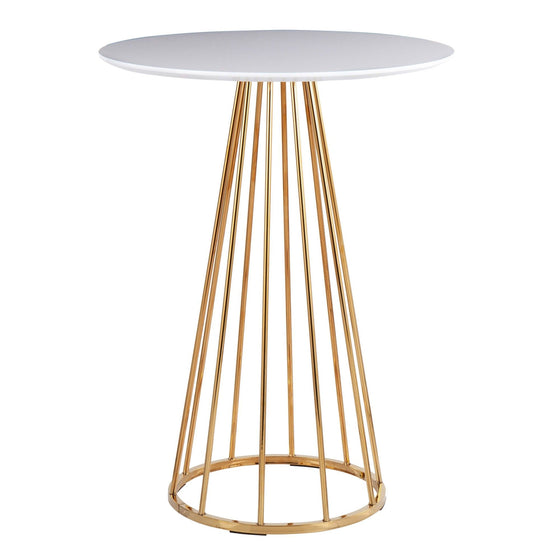 Canary - Counter Table - Gold Steel And White Wood - 36"