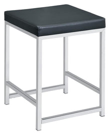  Afshan - Upholstered Square Padded Vanity Stool - Chrome