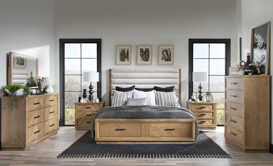 Torrance - Complete Channeled Upholstered Storage Bed