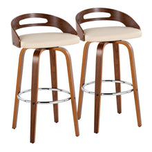  Cassis - 30" Fixed-height Barstool (Set of 2) - Beige And Walnut