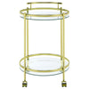 Chrissy - Round Glass Shelf Metal Bar Cart