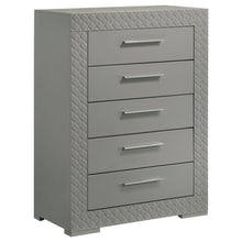  Ives - 5-Drawer Bedroom Chest Of Drawers - Gray High Gloss