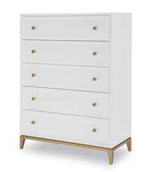  Chelsea - Drawer Chest - White With Gold Accents