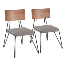  Loft - Chair - Black Metal With Gray And Walnut Wood Accent (Set of 2)