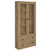 Hawthorne - 4-Shelf Glass Door Tall Cabinet With Drawers